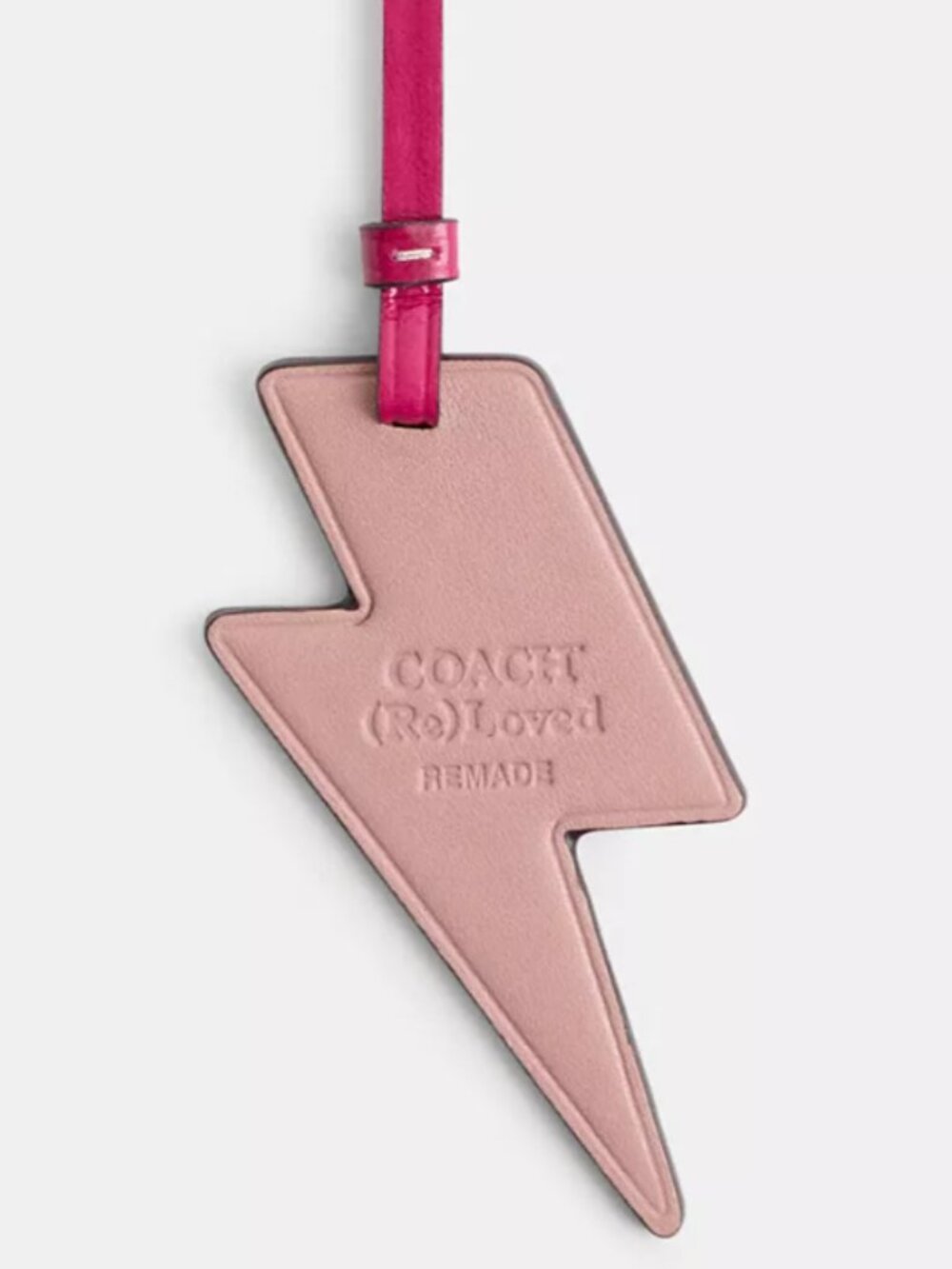 Coach Leather Remade Lightning Bolt Bag Charm CF828 - Soft Pink - Picture 2 of 4